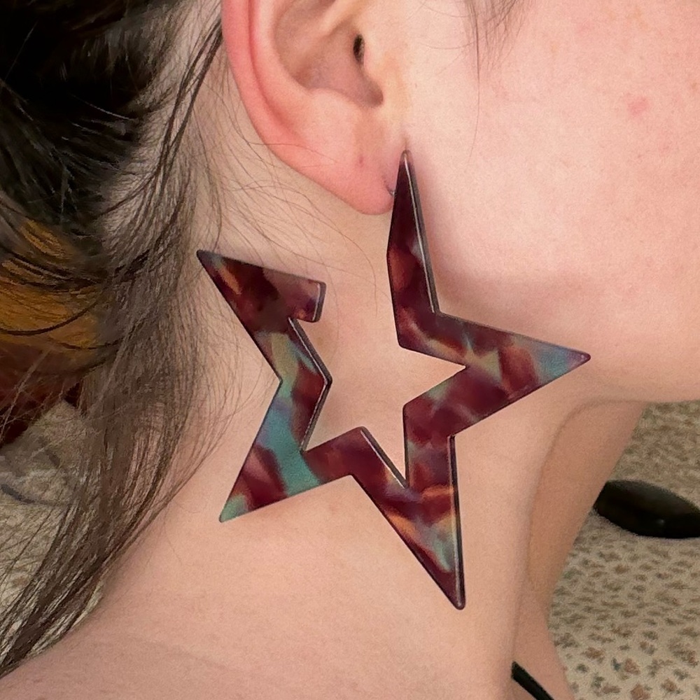 Chunky vintage star shaped earrings
